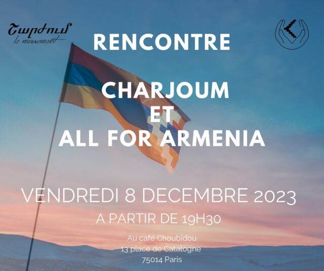 Nous vous invitons à vous joindre à nous et nos camarades de @all_for_armenia pour un moment d’échange et de rencontre autour de nos actions communes de solidarité et de la résistance du peuple Arménien